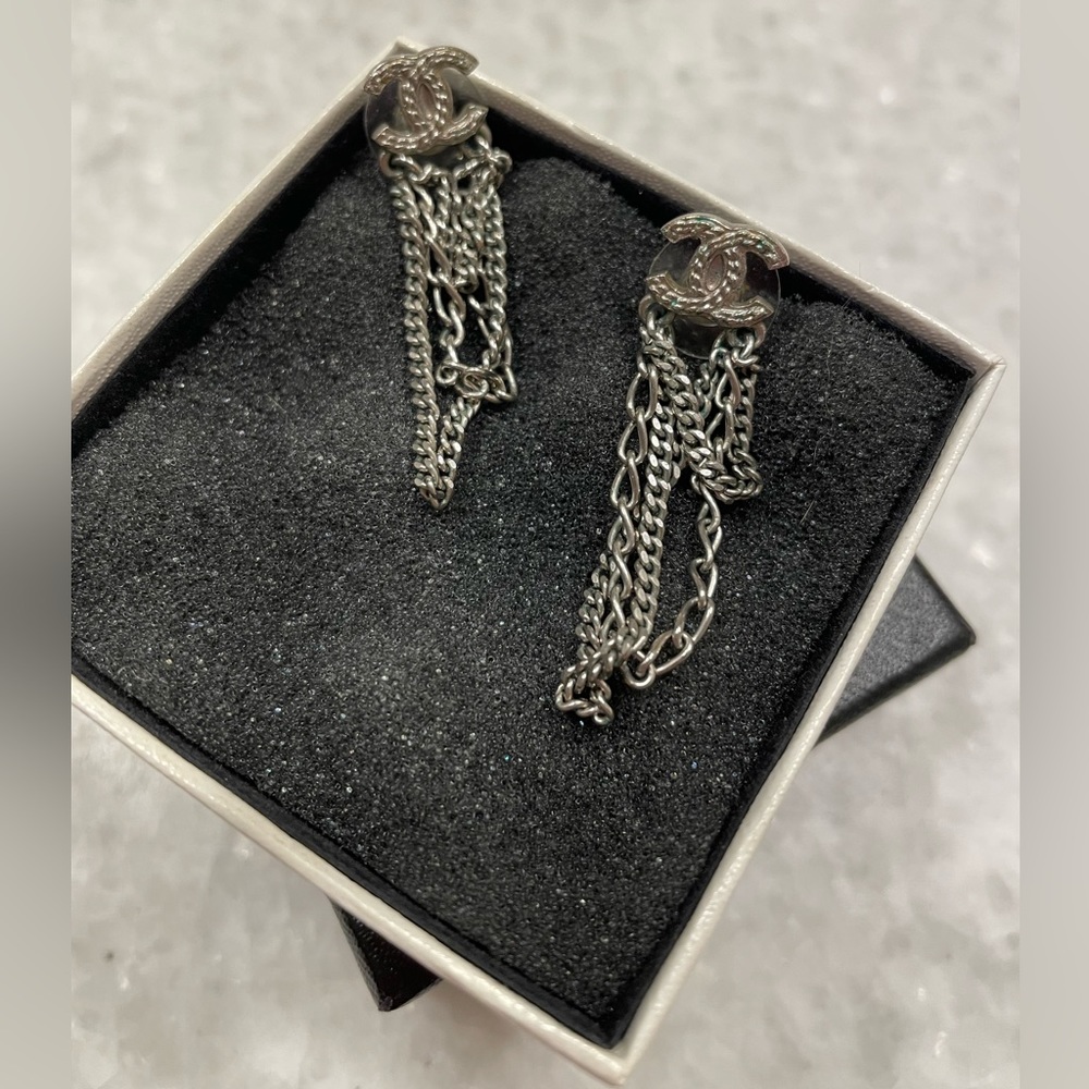 Authentic Chanel Chain Earrings